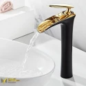 Gold Black Long Waterfall Faucet