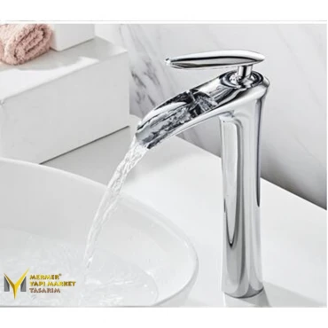 Silver Waterfall Bowl Sink Faucet