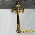 Gold Plated Washbasin Mixer - Double Lever Modern