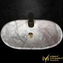 Lilac White Marble Curved Washbasin