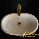 Travertine Ellipse Model Wide Washbasin