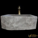 Anthracite Basalt Square Washbasin with Tap Outlet