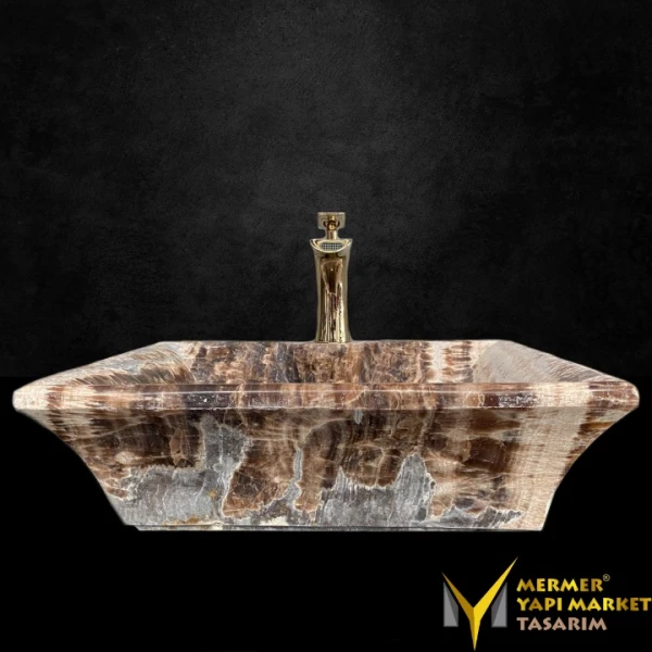  Leopard Onyx Washbasin With Tap Outlet