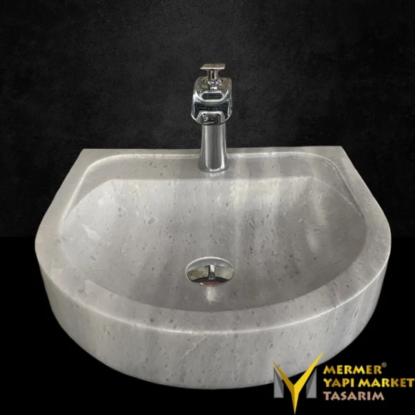 Afyon Cloudy Large Washbasin with Tap Ou...