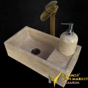  Travertine Soap Dispenser Detail Mini Washbasin