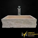  Out of Travertine Naturally Exposed Sink with Tap Outlet