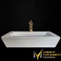 Afyon Cloudy Marble Bow Model Washbasin