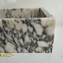 White Marble Oval Design Square Sink