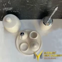 Beige Marble With Chrome Apparatus Prince Head 7 Pcs Bathroom Set