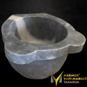 Gray Marble Flat Mini Hammam Sink