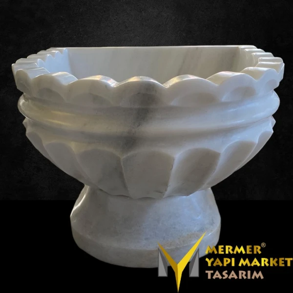 Afyon Marble Footed Embroidered Hammam Sink 