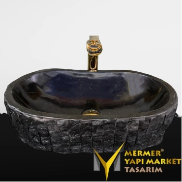 Toros Black Matte Outer Design Split Rectangular Washbasin