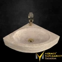 Travertine Triangle Design Faucet Outlet Washbasin