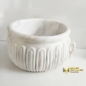 Afyon White Marble Special Design Round Hammam Sink
