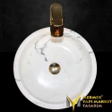 Afyon Honey Marble Cylinder Bowl Washbasin