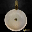  Beige Marble Design Washbasin With Stand