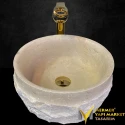 Exposed Travertine Split Face Special Design Washbasin