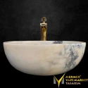 Violet Wrapped Marble Bowl Sink
