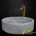 Gray Marble White Detailed Washbasin