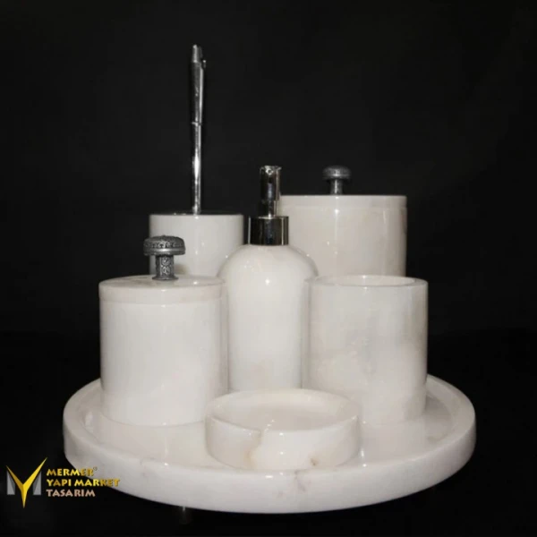 White Marble with Chrome Antique Apparat...