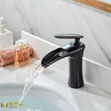 Black Waterfall Short Sink Faucet