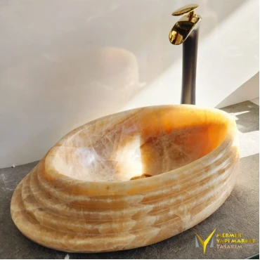 Honey Onyx Pear Design Washbasin