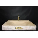 Travertine Spring Basin With Faucet Outlet