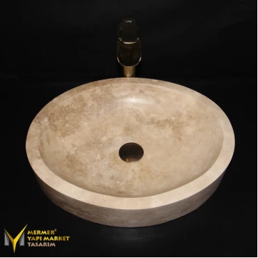 Travertine Oval Design Washbasin