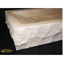 Travertine Bow Split Sink With Faucet Outlet