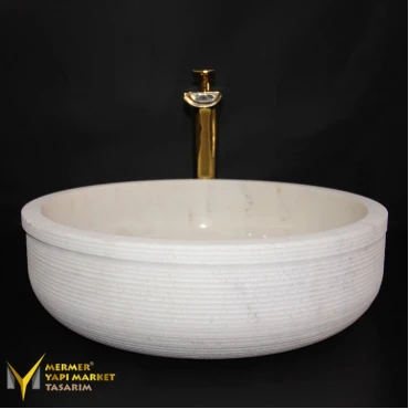 Afyon Yellow Exterior Scanned Round Washbasin