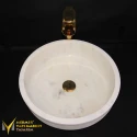 Afyon Yellow Exterior Scanned Round Washbasin