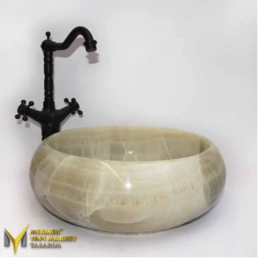 Onyx Glass Marble Bowl Sink