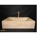 Travertine Rectangular Sink With Faucet Outlet