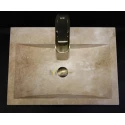 Travertine Rectangular Sink With Faucet Outlet