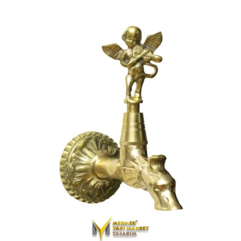 Gold Plated Angel Figure Tap - Dragon Head