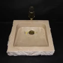 Beige Marble Sloped Split Sink
