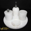 White Marble Silver Processing Apparatus 5-Piece Bathroom Set