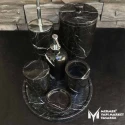 Toros Black Marble 7-Piece Bathroom Set