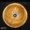 Yellow Travertine Hood Bowl Washbasin