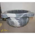 Gray Marble Cloudy Melon Sliced Hammam Sink