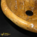 Yellow Travertine Hood Bowl Washbasin