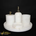 White Marble Gold Processing Apparatus 5-Piece Bathroom Set