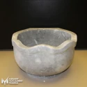 Gray Marble Wavy Design Hammam Sink