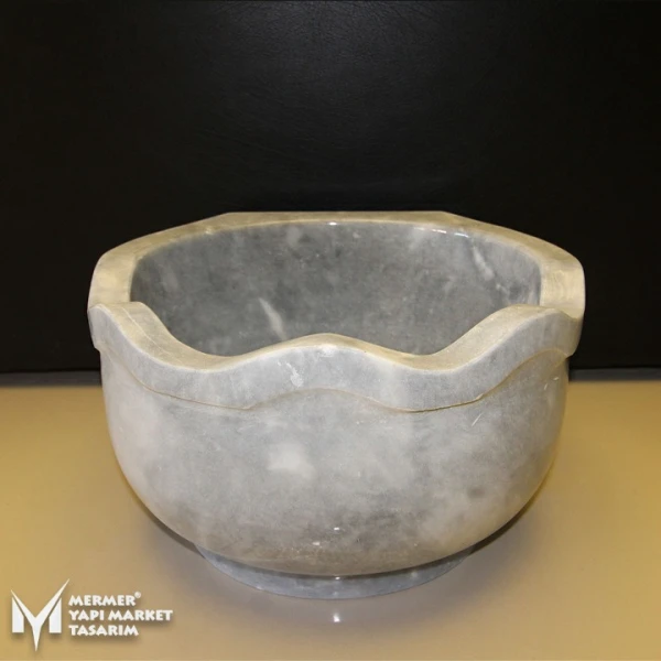 Gray Marble Wavy Design Hammam Sink