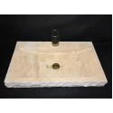 Travertine Bow Split Sink With Faucet Outlet