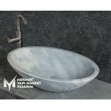 Cloudy Marble Oval Ellipse Sink