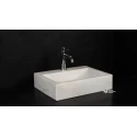 White Marble Square Sink - With Faucet Outlet