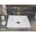 Afyon White Marble Classic Square Sink