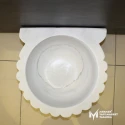 Afyon White Marble Thin Sliced Earless Hammam Sink