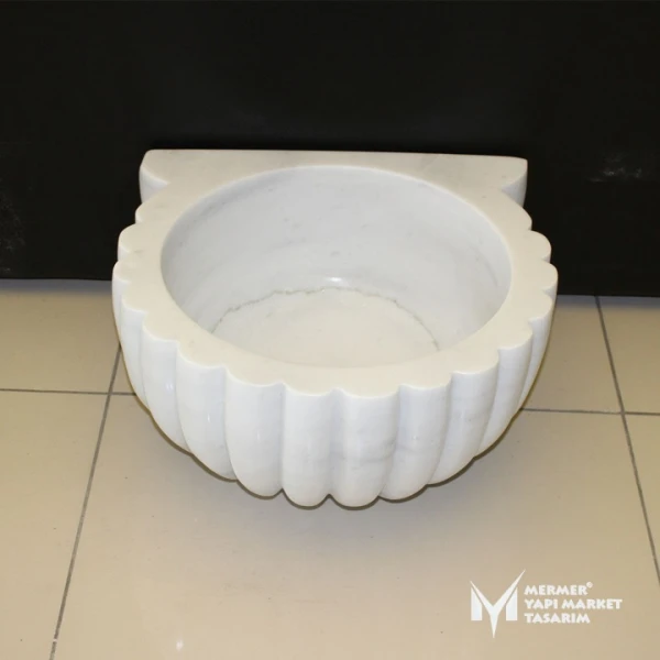 Afyon White Marble Thin Sliced Earless H...